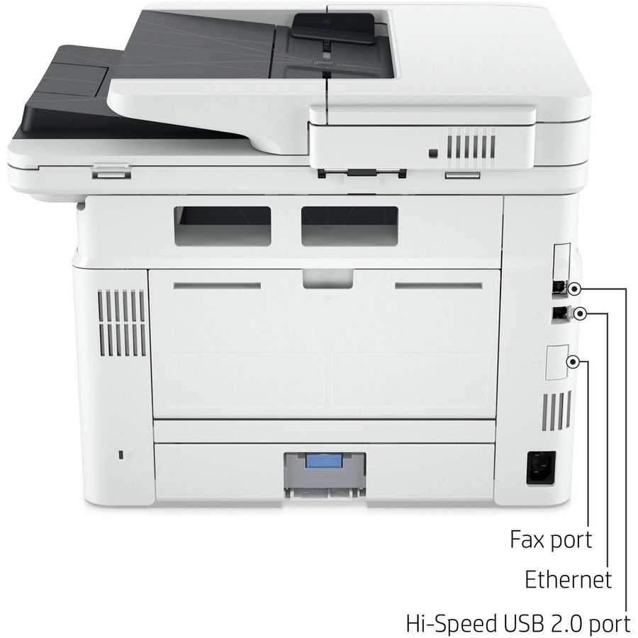 HP LaserJet Pro 4101fdne Laser Multifunction Printer - Monochrome - White - Copier/Fax/Printer/Scanner - 63 ppm Mono Print - 4800 x 600 dpi Print - Automatic Duplex Print - Up to 80000 Pages Monthly - Color Flatbed Scanner - 1200 dpi Optical Scan - M
