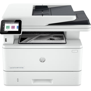 HP LaserJet Pro 4101fdne Laser Multifunction Printer - Monochrome - White - Copier/Fax/Printer/Scanner - 63 ppm Mono Print - 4800 x 600 dpi Print - Automatic Duplex Print - Up to 80000 Pages Monthly - Color Flatbed Scanner - 1200 dpi Optical Scan - M