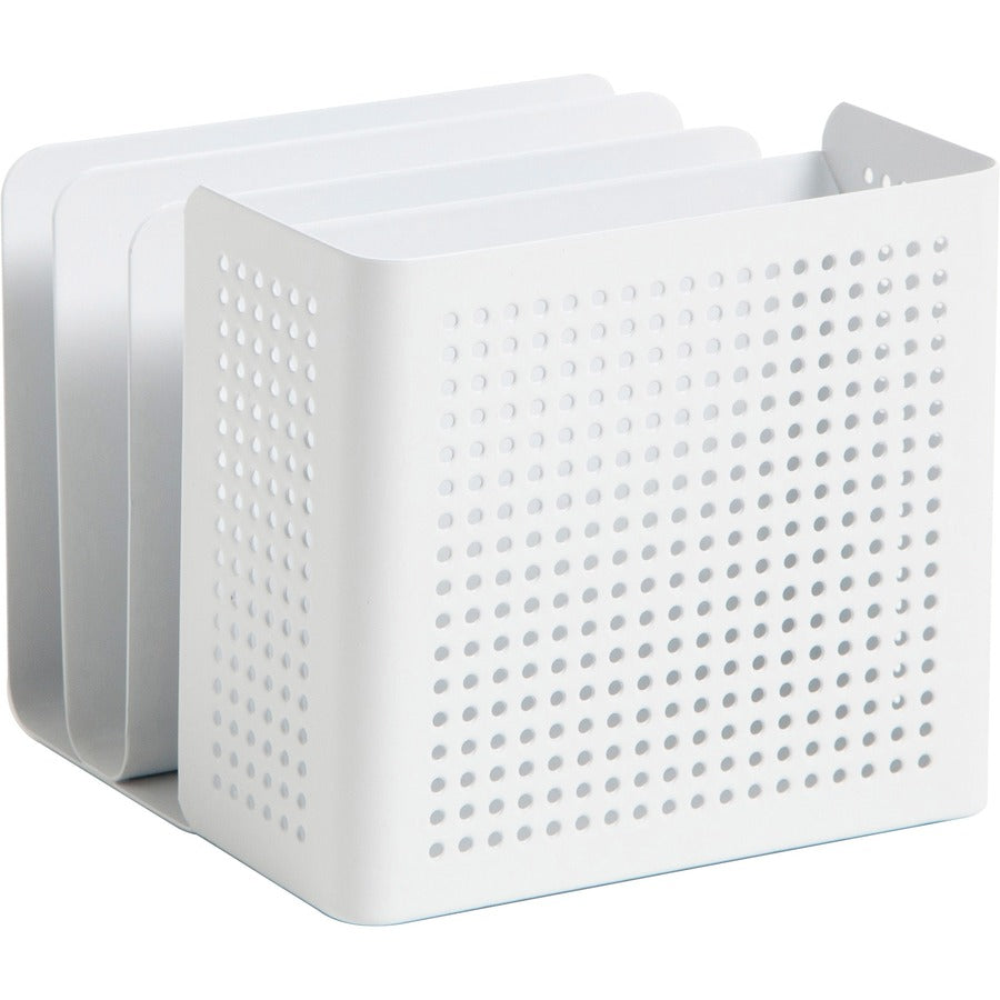 U Brands Perforated Sorter Cup - Durable - White - Metal - 1 Each