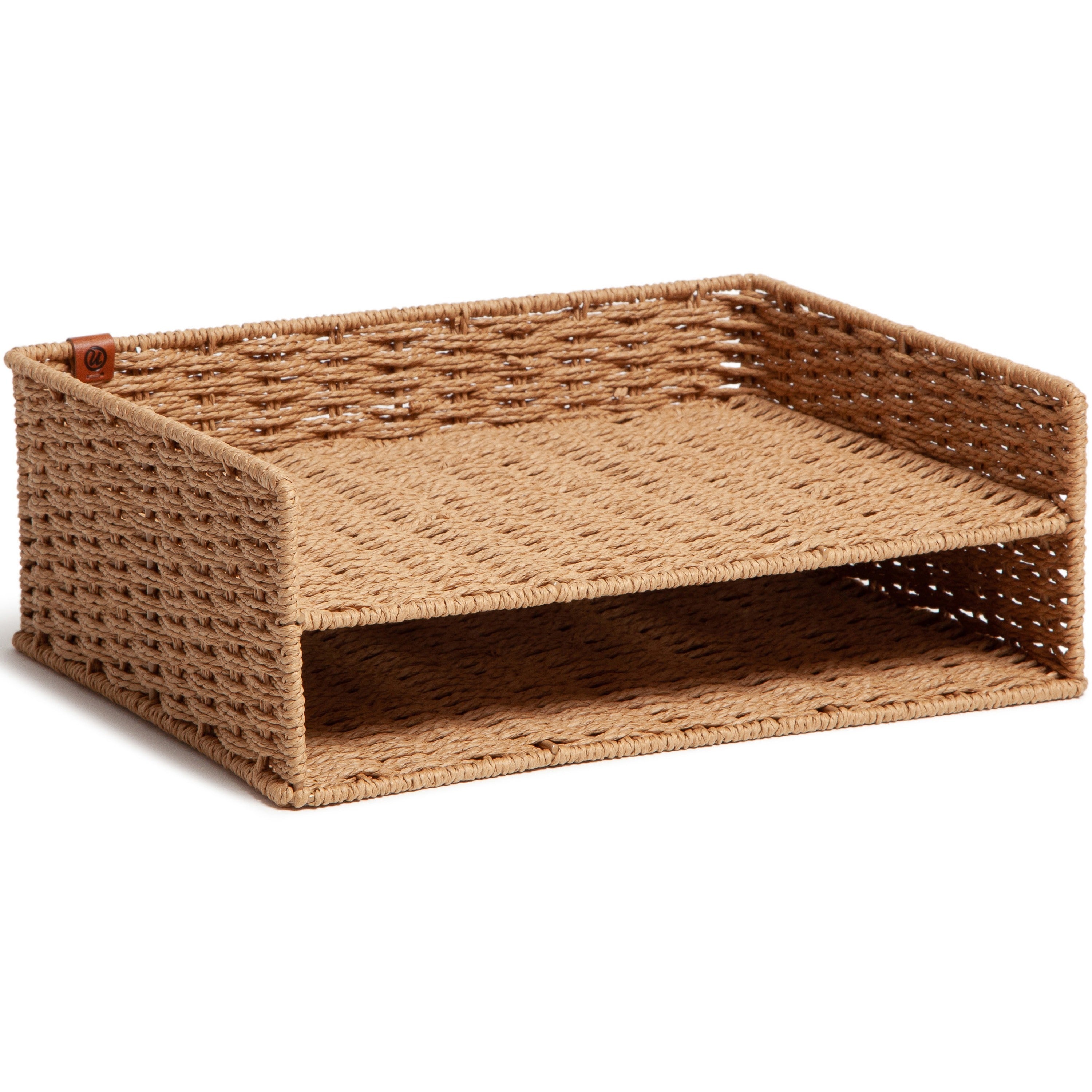 u-brands-woven-paper-tray-sturdy-brown-1-each_ubr6085u0106 - 1