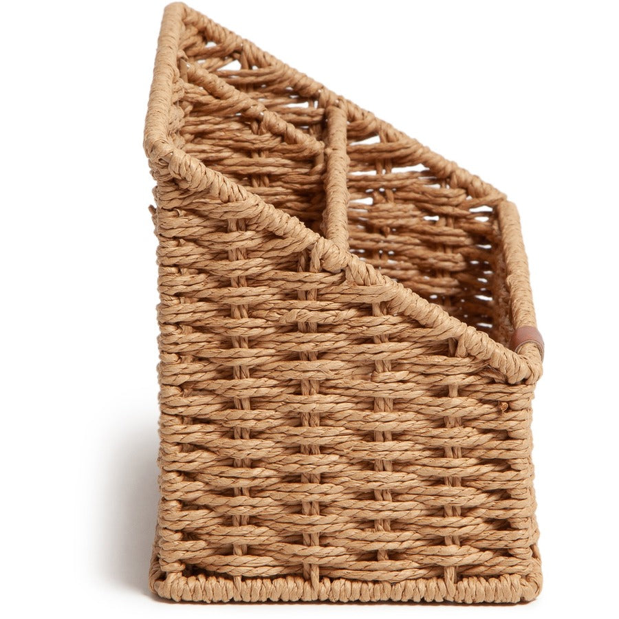 U Brands Woven All-In-One Desk Organizer - 3 Compartment(s) - Sturdy - Brown - 1 Each