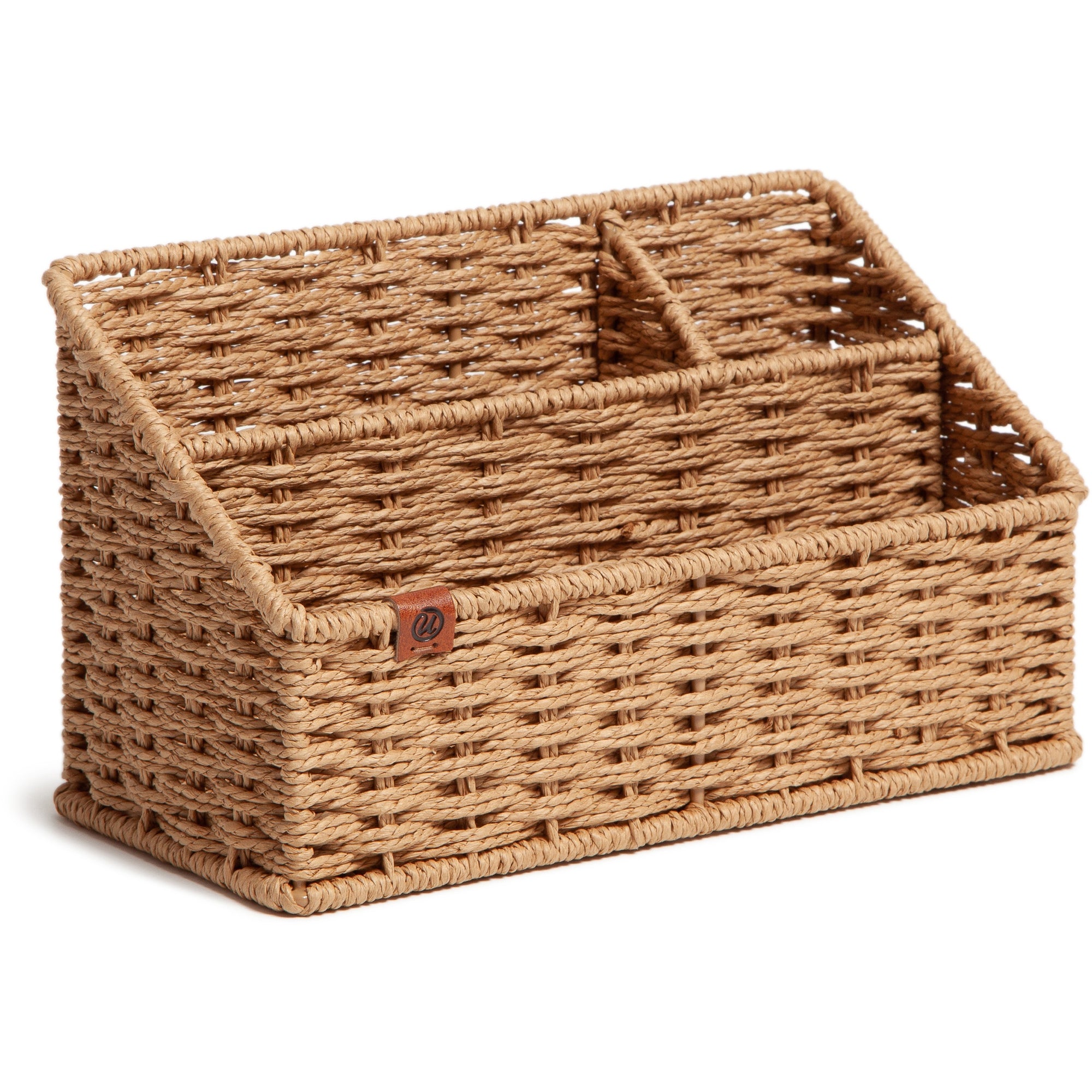 u-brands-woven-all-in-one-desk-organizer-3-compartments-sturdy-brown-1-each_ubr6086u0104 - 1