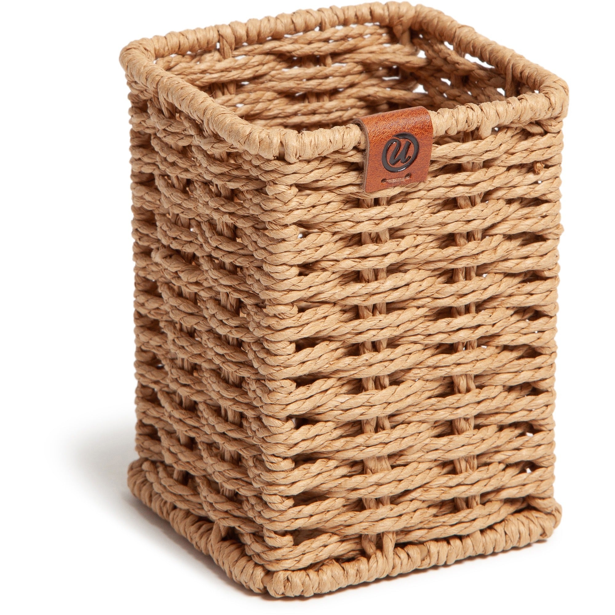 u-brands-woven-pencil-cup-desktop-sturdy-brown-1-each_ubr6087u0116 - 1