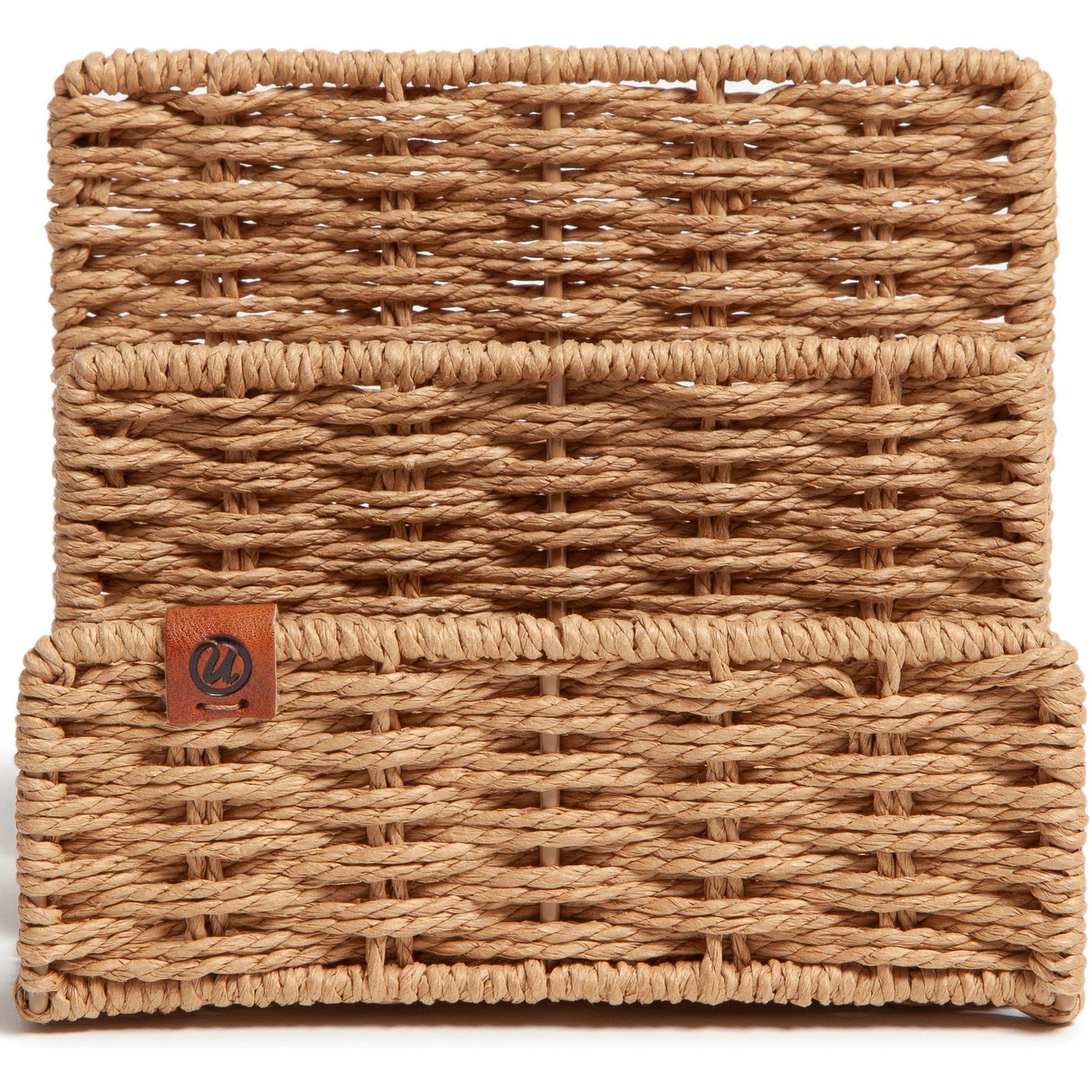 u-brands-woven-letter-sorter-2-compartments-sturdy-brown-1-each_ubr6088u0112 - 2