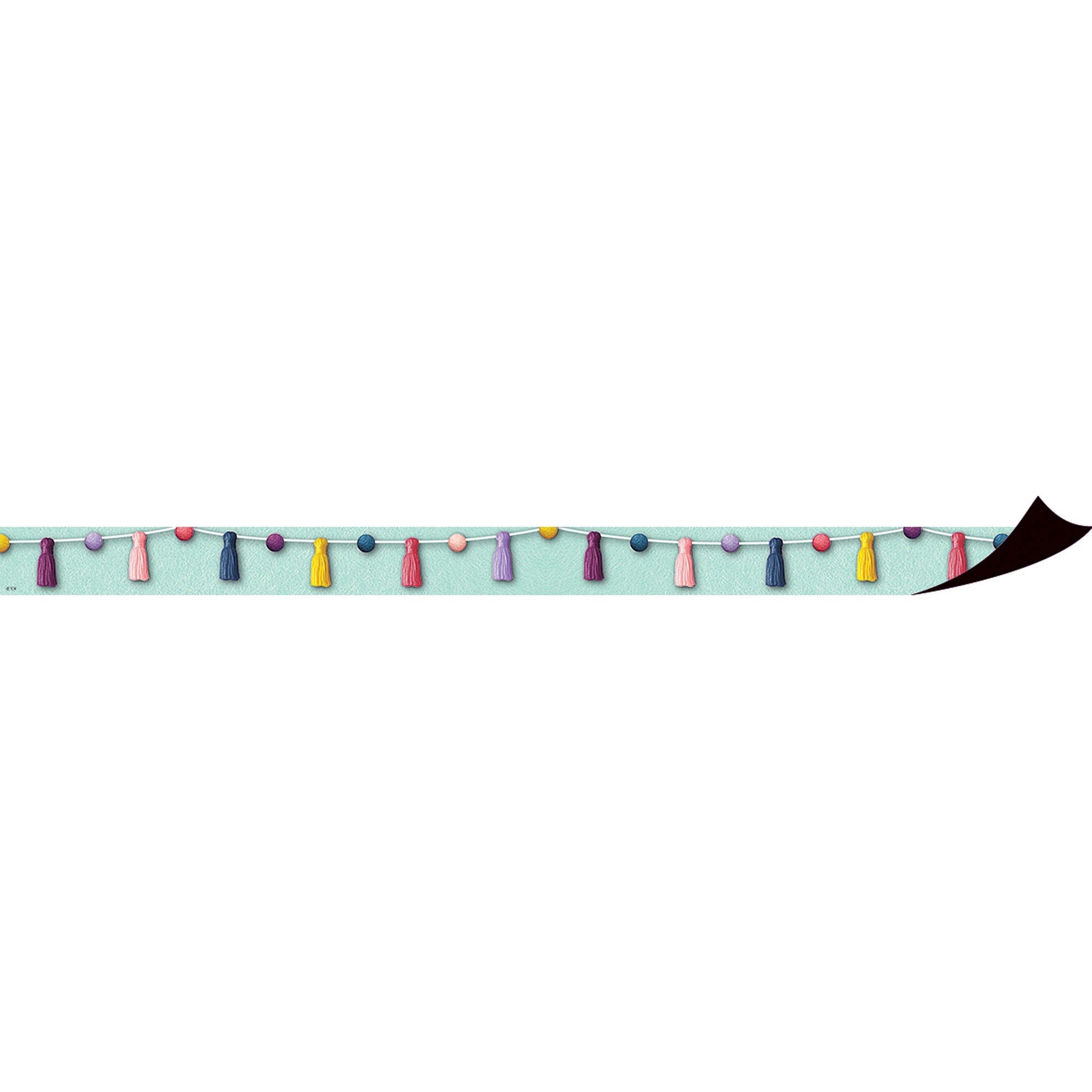 Teacher Created Resources Magnetic Board Border - Magnetic - Pom-Poms and Tassels - Durable, Reusable - 1.50" Depth x 24" Length - Multi - 1 Pack