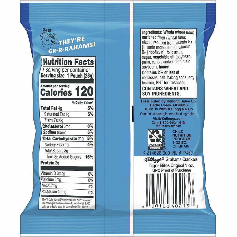 Keebler Grahams Tiger Bites - 1 - 1 oz - 150 / Carton