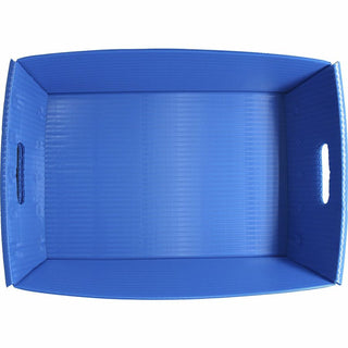 Flipside Plastic Welded Letter Trays - 4.5" Height x 18" Width x 12" Depth - Welded, Handle, Compact, Stackable, Storage Space, Durable - Blue - Plastic - 2 / Pack