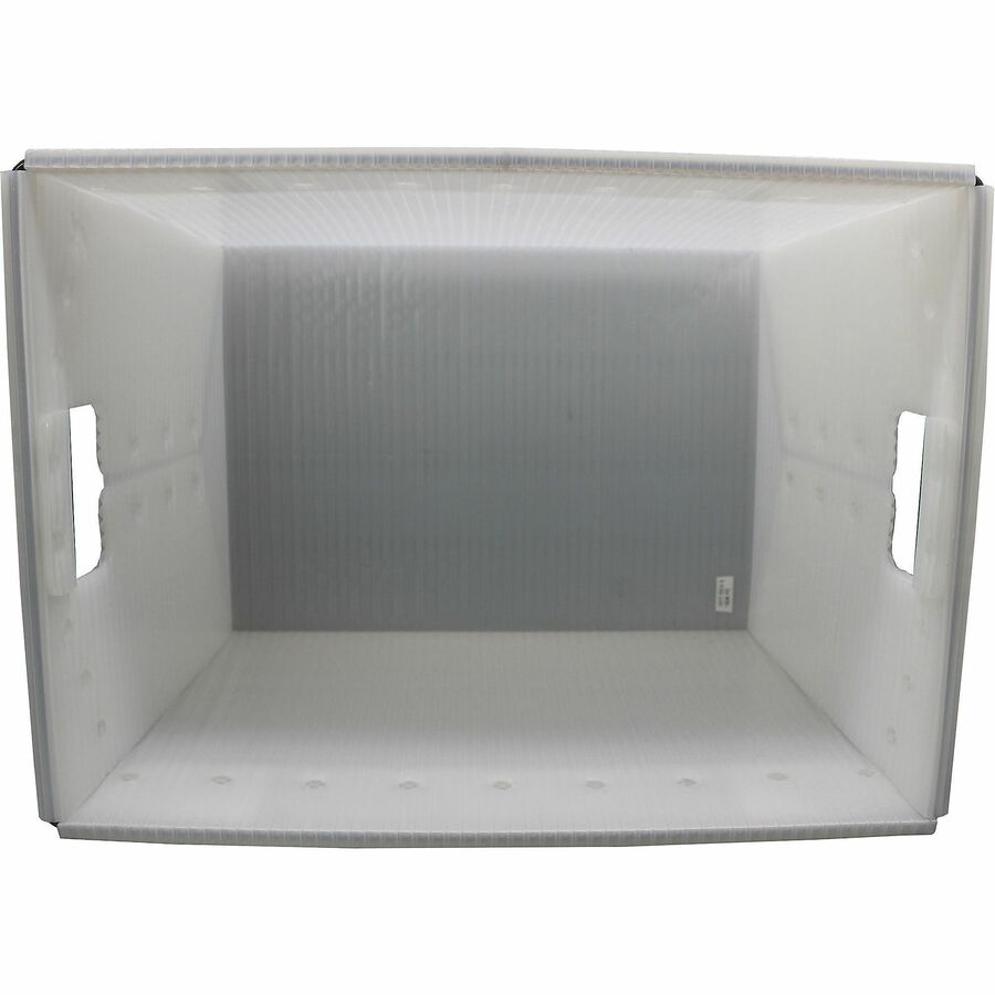 Flipside Translucent Plastic Storage Postal Tote - External Dimensions: 13.3" Width x 11.6" Depth x 18.3" Height - Lid Closure - Plastic - Translucent - For Storage, Moving - 2 / Pack