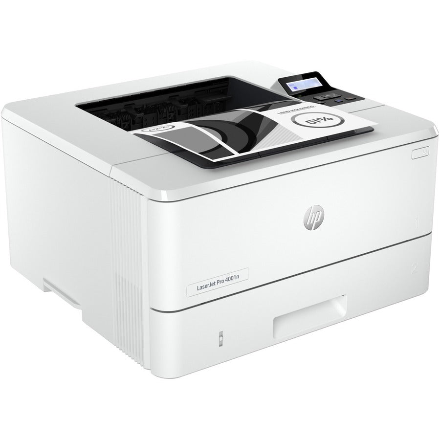 HP LaserJet Pro 4001 4001n Desktop Laser Printer - Monochrome - 63 ppm Mono - 4800 x 600 dpi Print - Manual Duplex Print - 350 Sheets Input - Ethernet - HP Smart App, Apple AirPrint, Mopria - 80000 Pages Duty Cycle - Plain Paper Print - Gigabit Ether