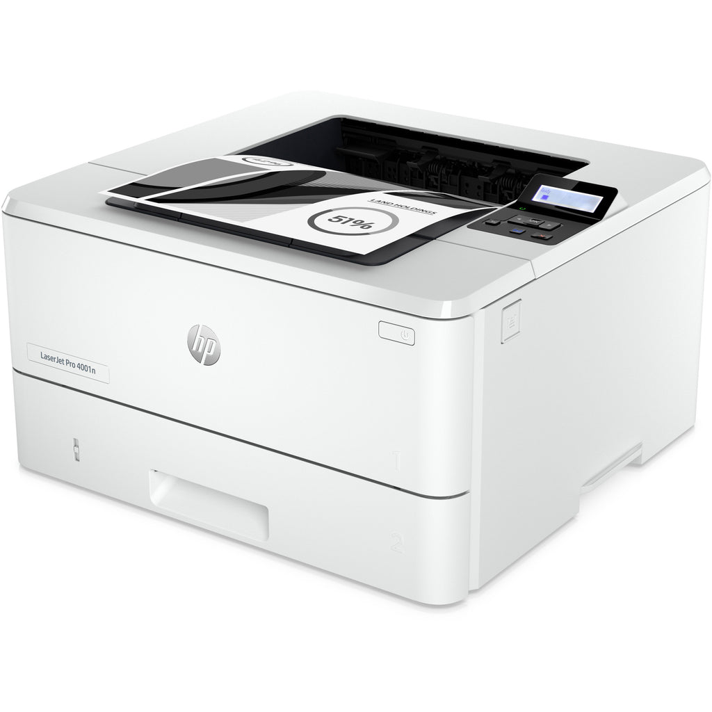 HP LaserJet Pro 4001 4001n Desktop Laser Printer - Monochrome - 63 ppm Mono - 4800 x 600 dpi Print - Manual Duplex Print - 350 Sheets Input - Ethernet - HP Smart App, Apple AirPrint, Mopria - 80000 Pages Duty Cycle - Plain Paper Print - Gigabit Ether