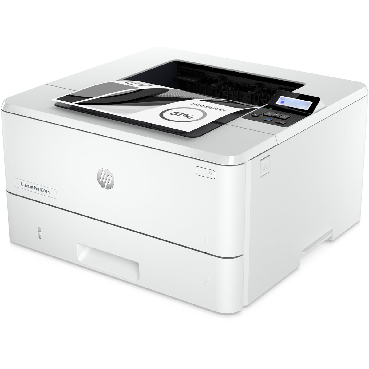 HP LaserJet Pro 4001 4001n Desktop Laser Printer - Monochrome - 63 ppm Mono - 4800 x 600 dpi Print - Manual Duplex Print - 350 Sheets Input - Ethernet - HP Smart App, Apple AirPrint, Mopria - 80000 Pages Duty Cycle - Plain Paper Print - Gigabit Ether