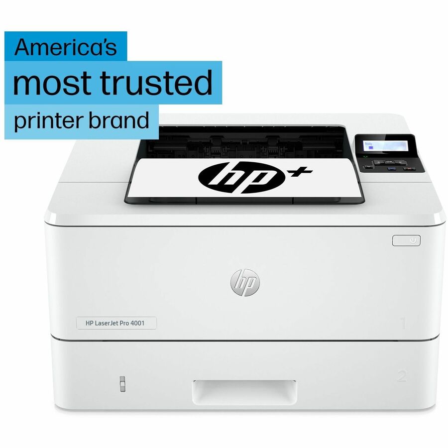 HP LaserJet Pro 4001dwe Desktop Wireless Laser Printer - Monochrome - 42 ppm Mono - 4800 x 600 dpi Print - Automatic Duplex Print - 350 Sheets Input - Ethernet - Wireless LAN - Apple AirPrint, HP Smart App, Mopria, Wi-Fi Direct - 80000 Pages Duty Cyc