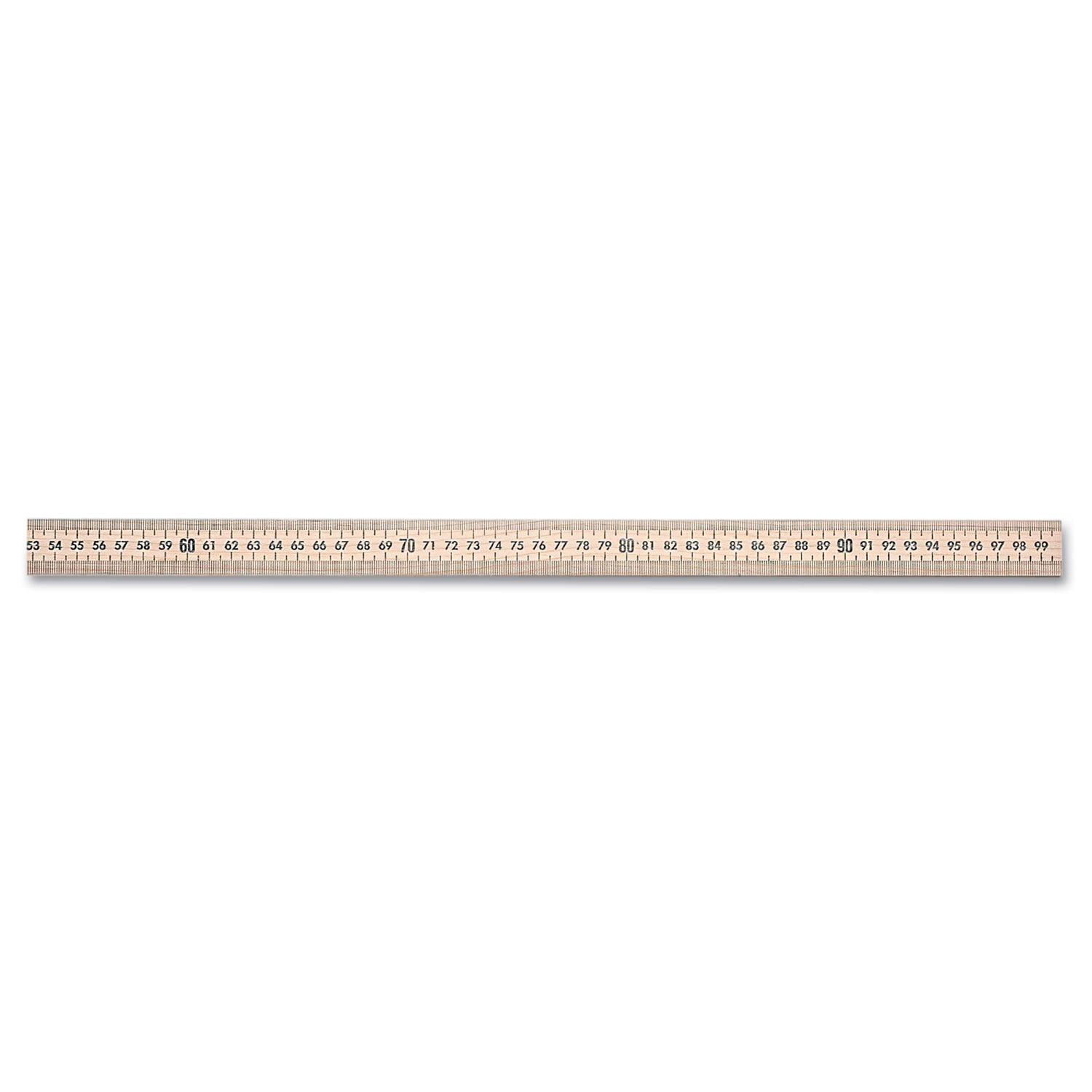 Wooden Meter Stick, Standard/Metric, 39.5", Clear Lacquer Finish, 12/Box - 