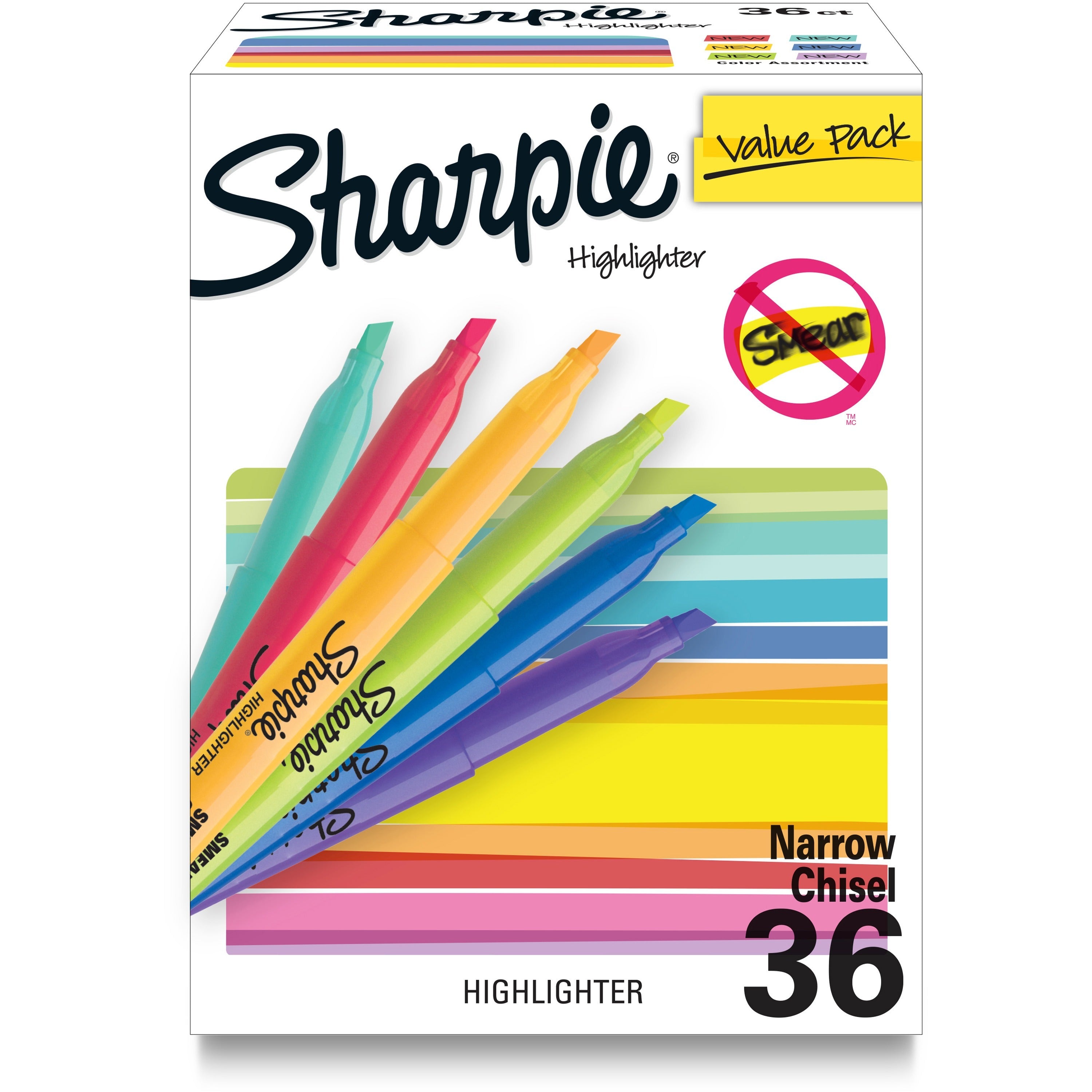 Pocket Style Highlighters, Assorted Ink Colors, Chisel Tip, Assorted Barrel Colors, 36/Pack
