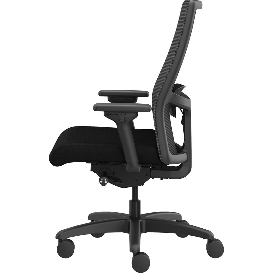 HON Ignition 2.0 Mid-back Big & Tall Task Chair - Black Foam Seat - Black Back - Black Frame - Mid Back - 5-star Base - Armrest - 1 Each
