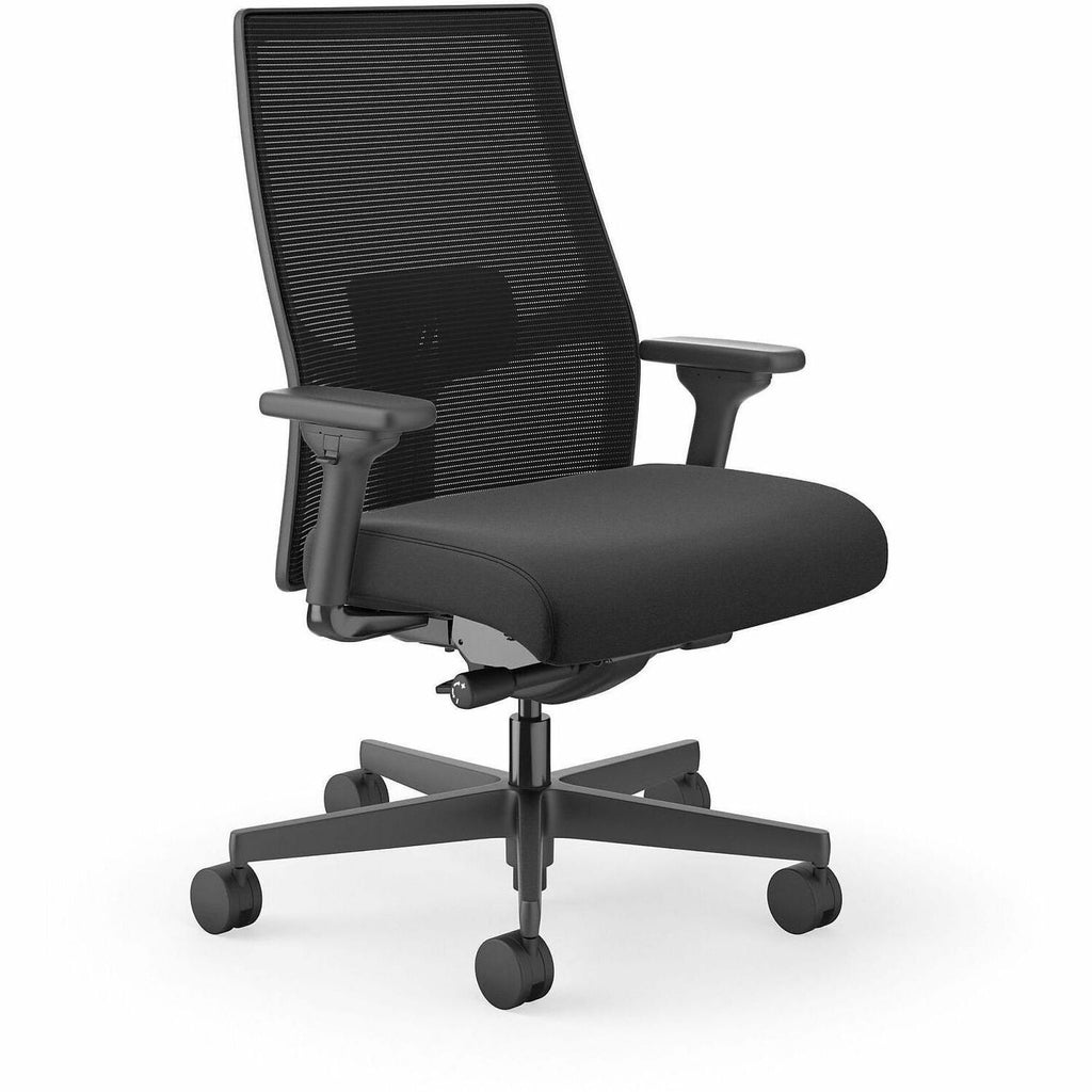 HON Ignition 2.0 Mid-back Big & Tall Task Chair - Black Foam Seat - Black Back - Black Frame - Mid Back - 5-star Base - Armrest - 1 Each