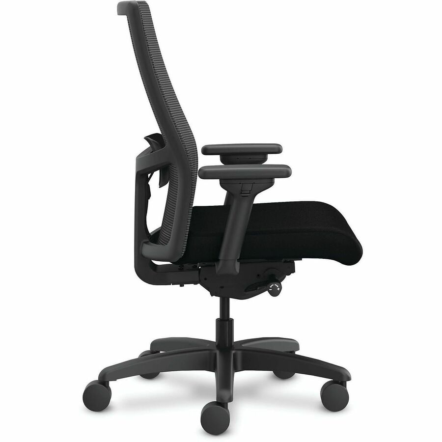 HON Ignition 2.0 Mid-back Big & Tall Task Chair - Black Foam Seat - Black Back - Black Frame - Mid Back - 5-star Base - Armrest - 1 Each