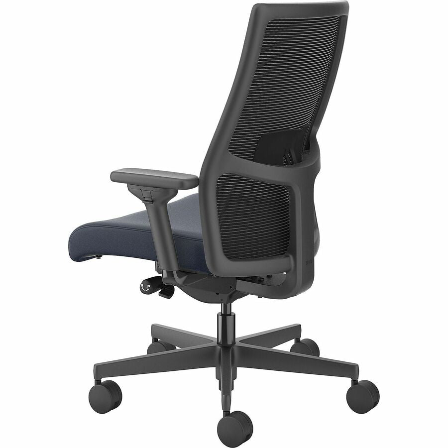 HON Ignition 2.0 Mid-back Big & Tall Task Chair - Navy Foam Seat - Black Back - Black Frame - Mid Back - 5-star Base - Armrest - 1 Each