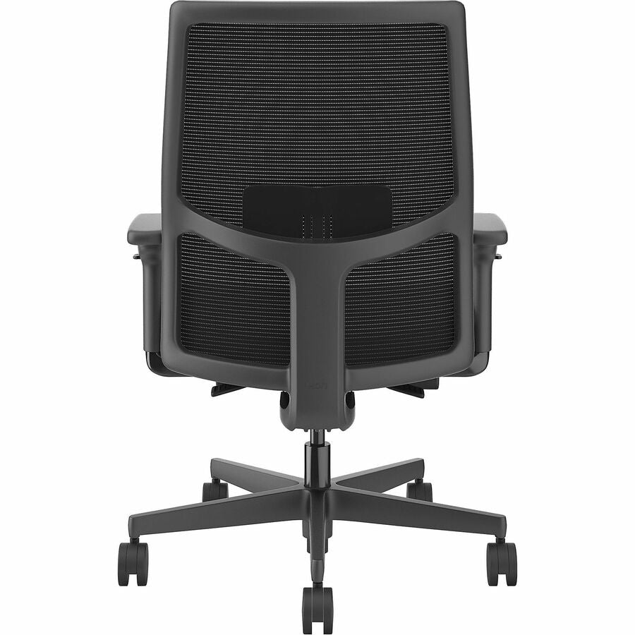 HON Ignition 2.0 Mid-back Big & Tall Task Chair - Navy Foam Seat - Black Back - Black Frame - Mid Back - 5-star Base - Armrest - 1 Each
