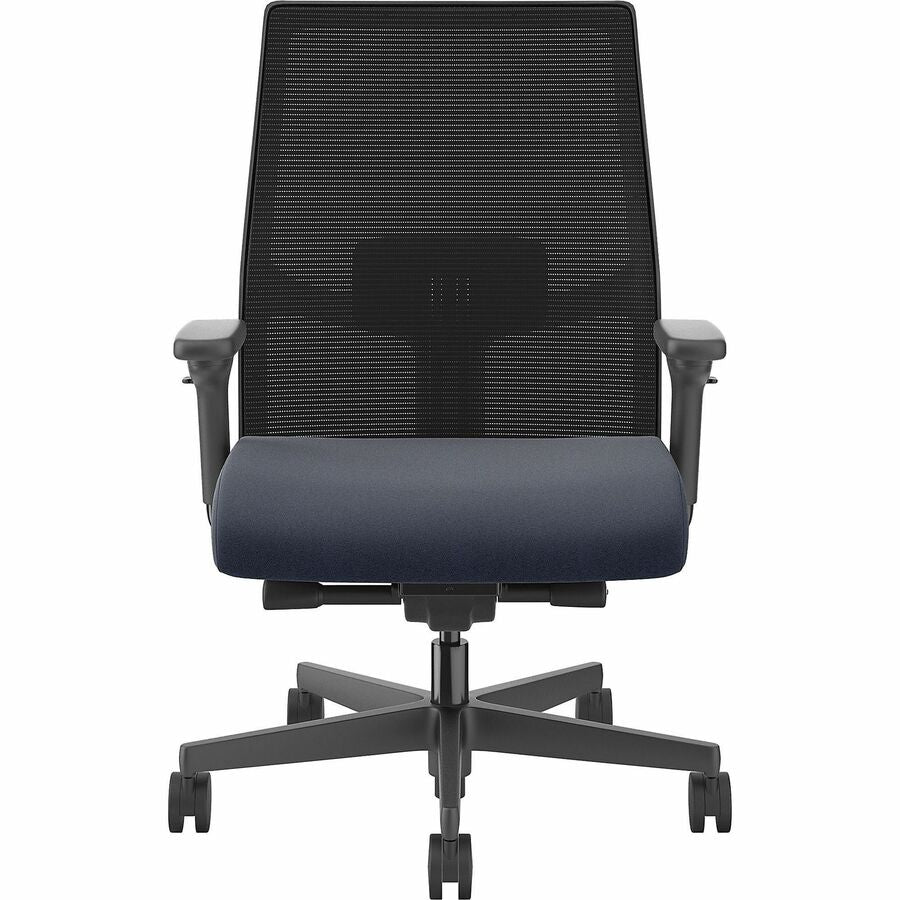 HON Ignition 2.0 Mid-back Big & Tall Task Chair - Navy Foam Seat - Black Back - Black Frame - Mid Back - 5-star Base - Armrest - 1 Each