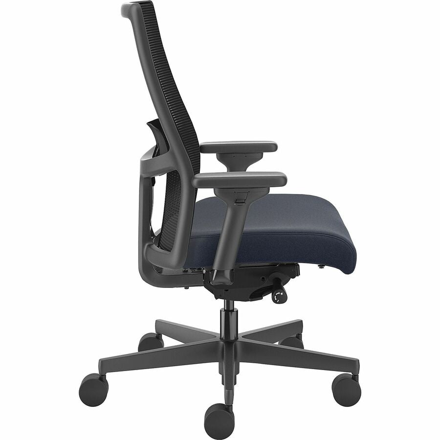 HON Ignition 2.0 Mid-back Big & Tall Task Chair - Navy Foam Seat - Black Back - Black Frame - Mid Back - 5-star Base - Armrest - 1 Each