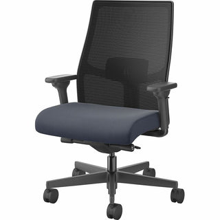 HON Ignition 2.0 Mid-back Big & Tall Task Chair - Navy Foam Seat - Black Back - Black Frame - Mid Back - 5-star Base - Armrest - 1 Each