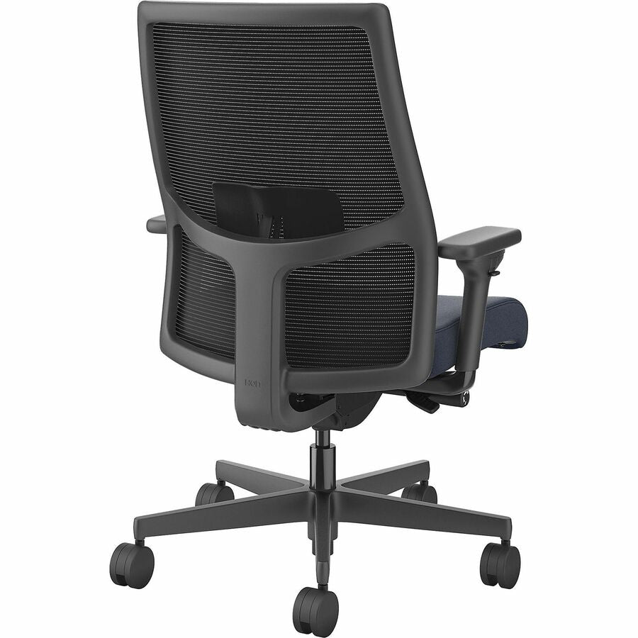 HON Ignition 2.0 Mid-back Big & Tall Task Chair - Navy Foam Seat - Black Back - Black Frame - Mid Back - 5-star Base - Armrest - 1 Each
