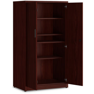 HON 10500 Series Mahogany Laminate Office Desking - 36" x 24"66.6" - 5 Shelve(s) - 3 Adjustable Shelf(ves) - Finish: Thermofused Laminate (TFL), Mahogany Laminate