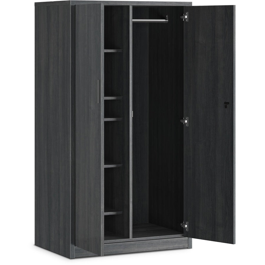 HON 10500 Series Sterling Ash Laminate Desking - 36" x 24"66.6" - 5 Shelve(s) - 4 Adjustable Shelf(ves) - Finish: Thermofused Laminate (TFL), Sterling Ash Laminate