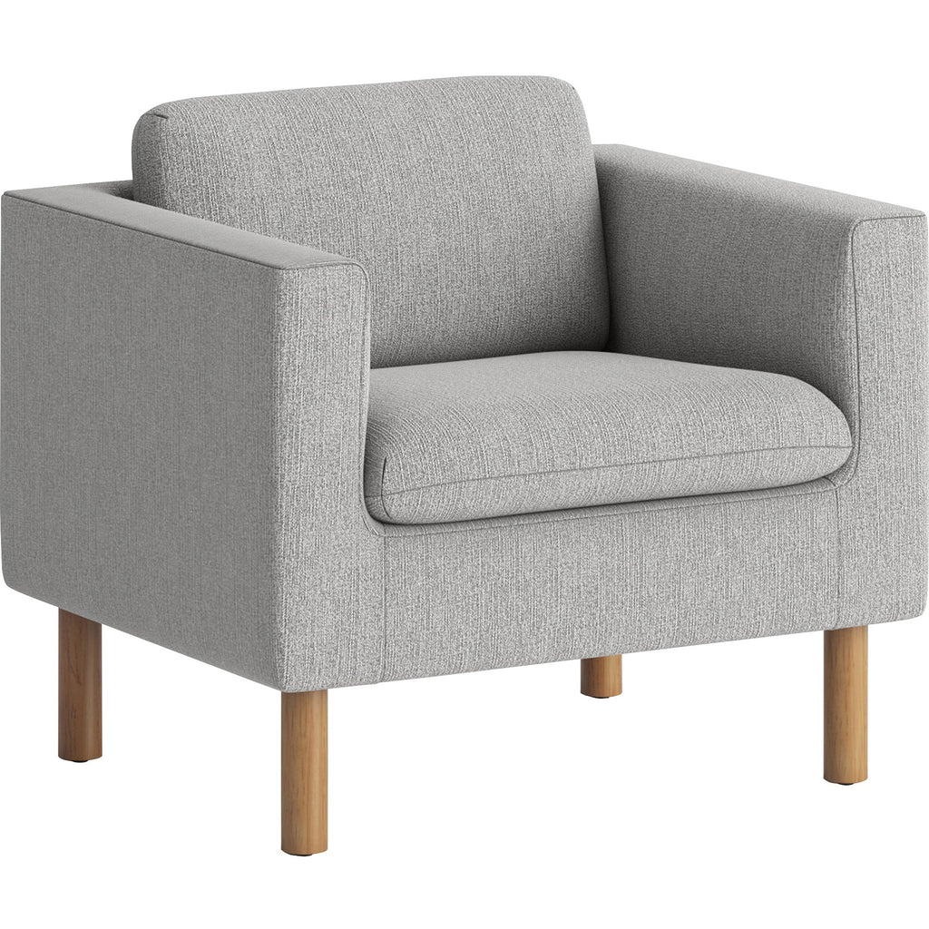 Parkwyn Series Club Chair, 33" x 26.75" x 29", Gray Seat, Gray Back, Oak Base