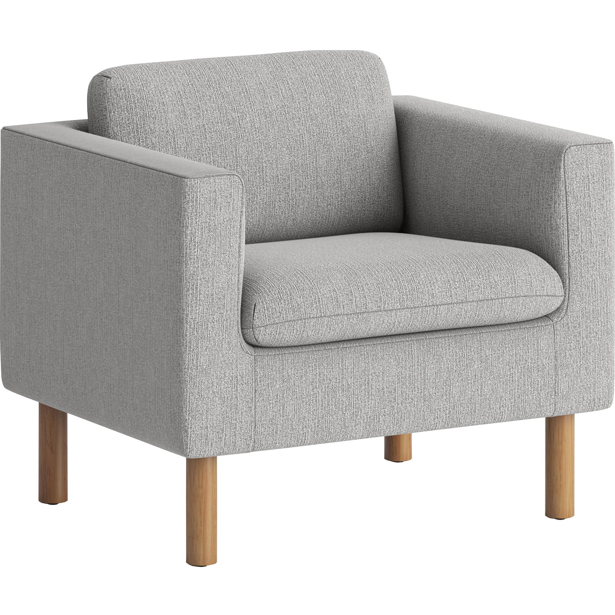 Parkwyn Series Club Chair, 33" x 26.75" x 29", Gray Seat, Gray Back, Oak Base
