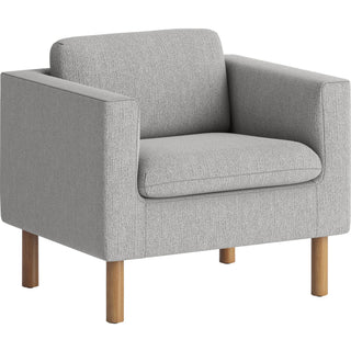 Parkwyn Series Club Chair, 33" x 26.75" x 29", Gray Seat, Gray Back, Oak Base