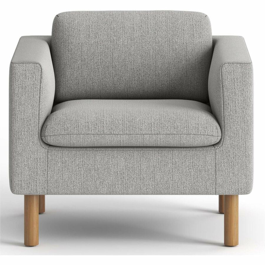 Parkwyn Series Club Chair, 33" x 26.75" x 29", Gray Seat, Gray Back, Oak Base