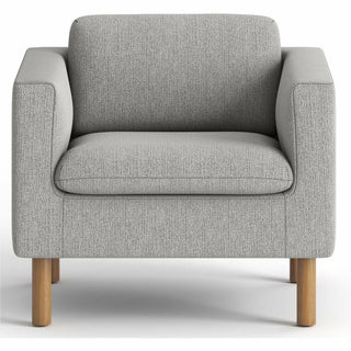 Parkwyn Series Club Chair, 33" x 26.75" x 29", Gray Seat, Gray Back, Oak Base