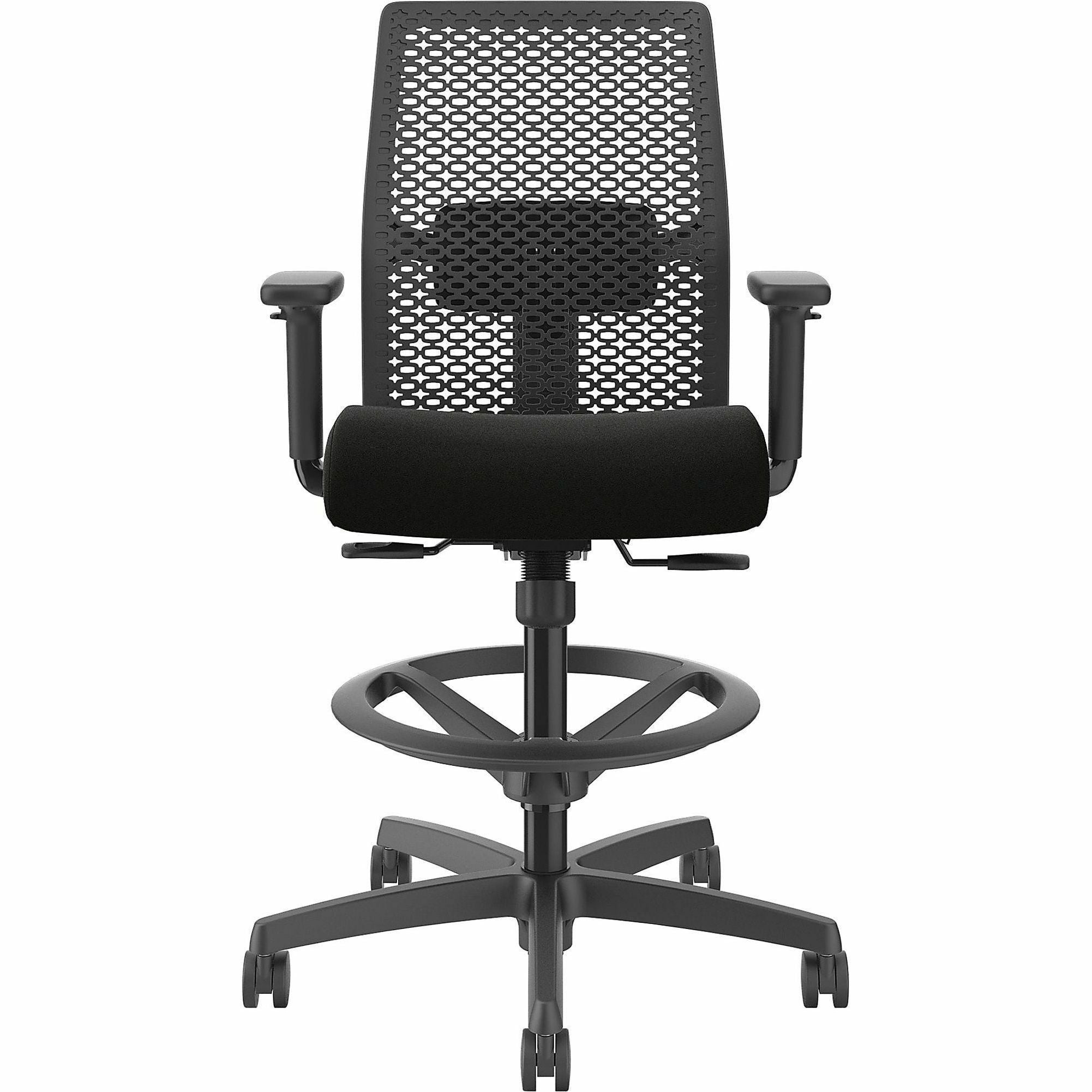 hon-ignition-reactiv-low-back-task-stool-black-foam-seat-black-frame-low-back-5-star-base-armrest-1-each_honi1ra1a0u10at - 2