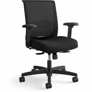 Convergence Mid-Back Task Chair, Swivel-Tilt, Up to 275lb, 16.5" to 21" Seat Ht, Black Seat/Back/Frame,Ships in 7-10 Bus Days