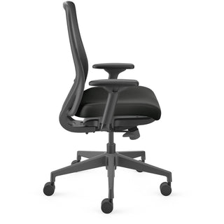 HON Nucleus Task Chair KD - Black Fabric Seat - Black Back - Armrest - 1 Each