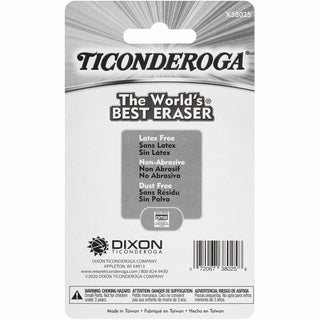 Ticonderoga Pencil Cap Erasers - White - Wedge - Vinyl - 25 / Pack - Latex-free, Non-toxic, Smudge-free