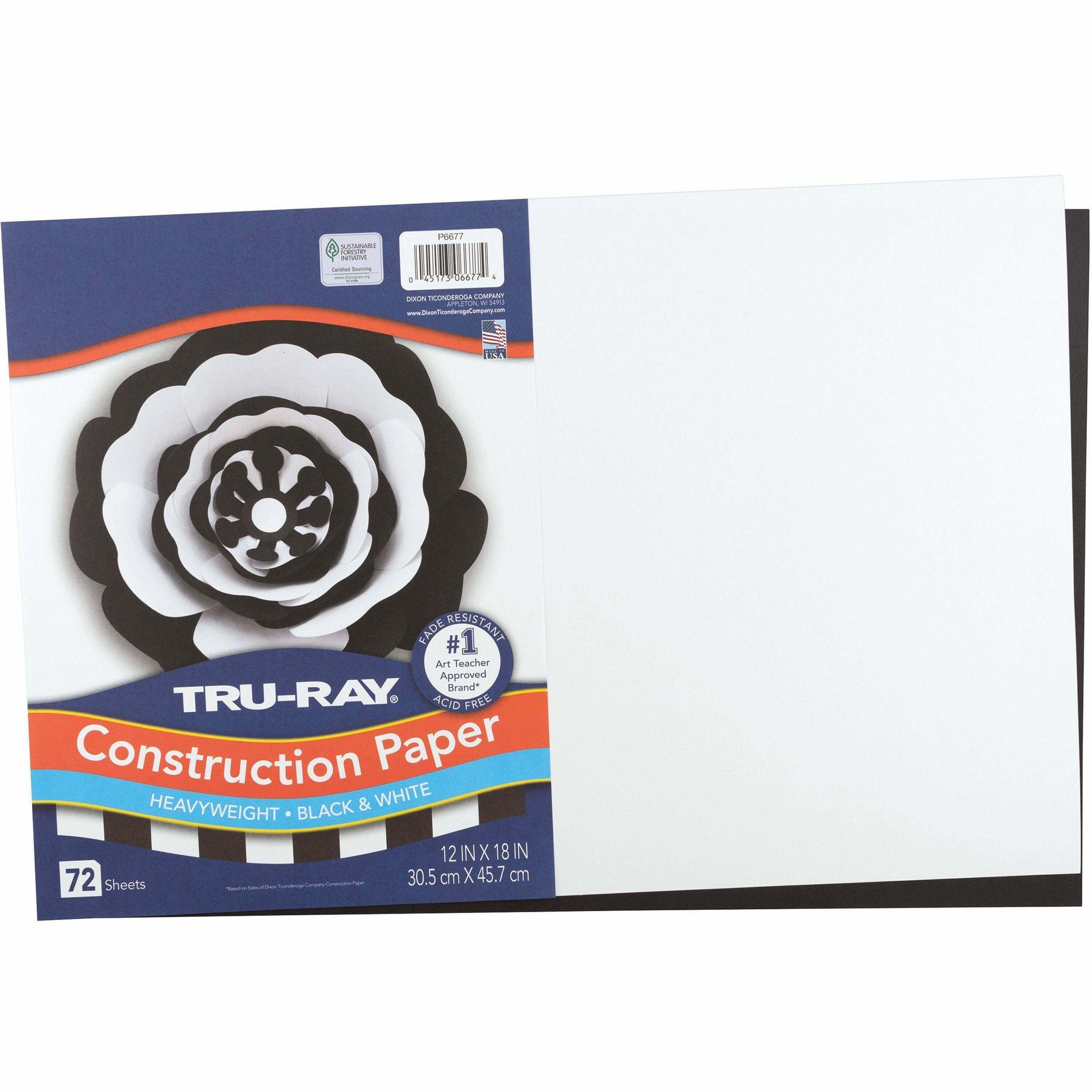 Tru-Ray Construction Paper, 76 lb Text Weight, 12 x 18, Assorted Colors, 72/Pack - 1