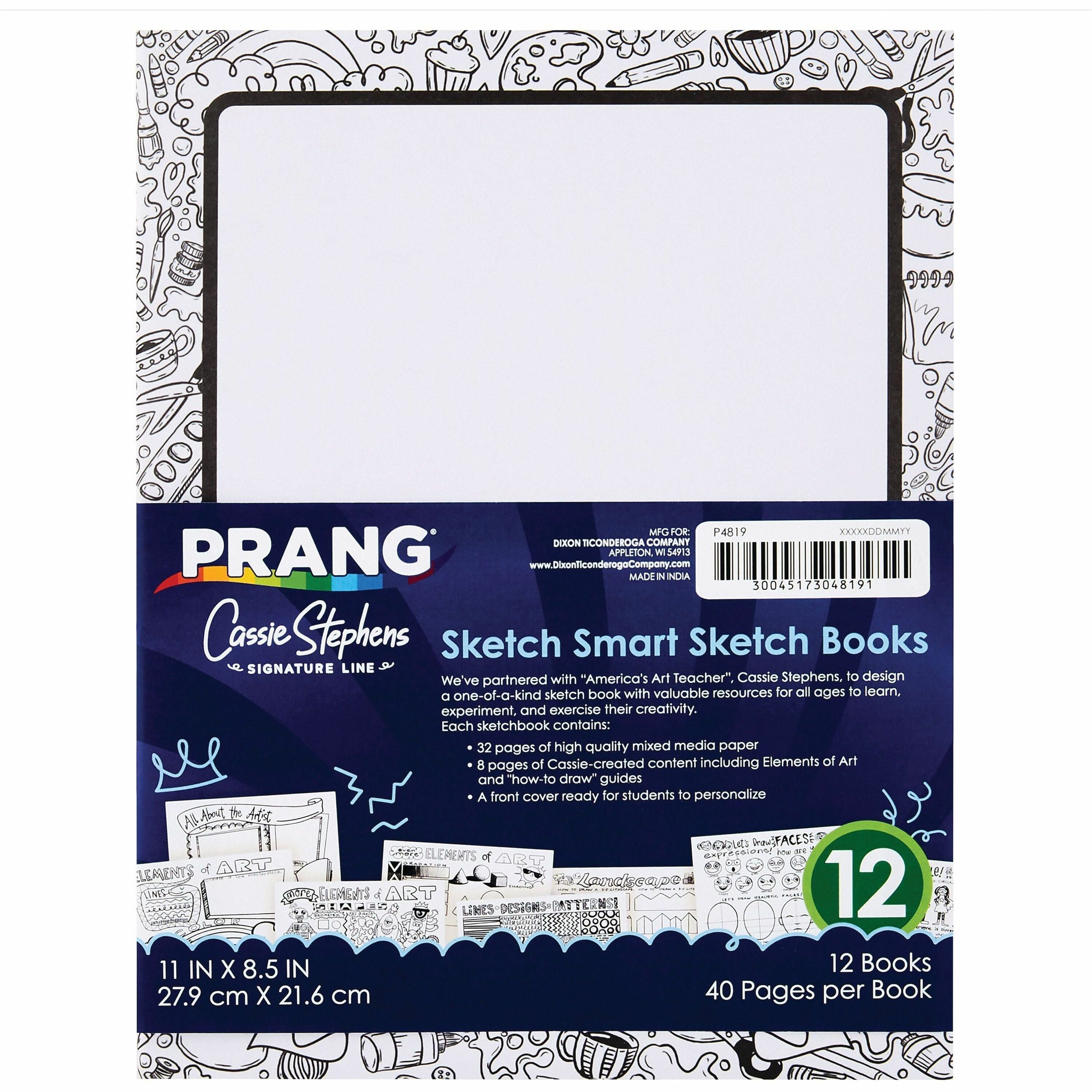 Prang Sketch Smart Sketch Book - 40 Sheets - Letter - 8 1/2" x 11" - White Paper - Acid-free Paper, Heavyweight Sheet - 1 Each - 1