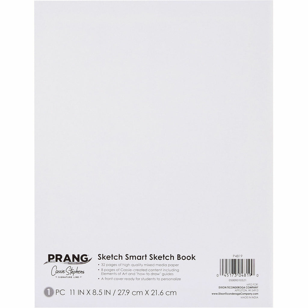 Prang Sketch Smart Sketch Book - 40 Sheets - Letter - 8 1/2" x 11" - White Paper - Acid-free Paper, Heavyweight Sheet - 1 Each - 3