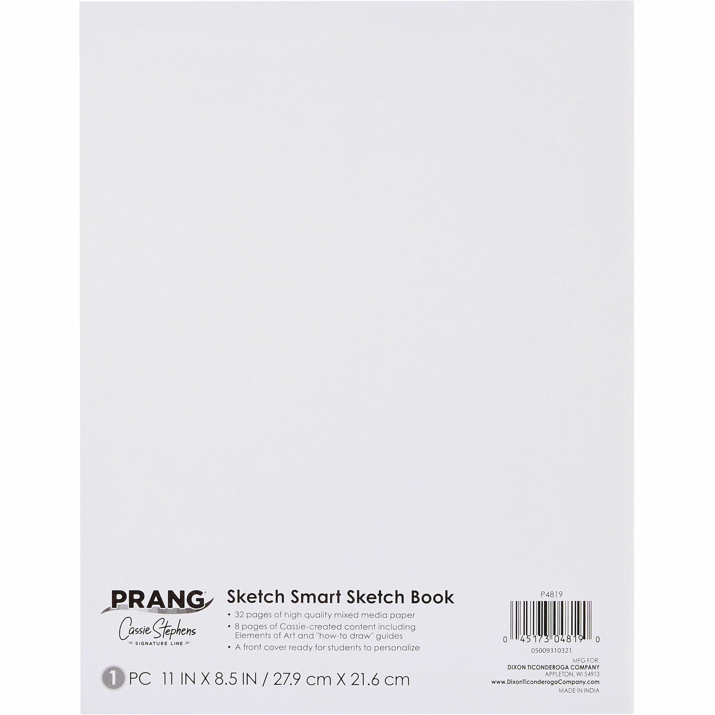 Prang Sketch Smart Sketch Book - 40 Sheets - Letter - 8 1/2" x 11" - White Paper - Acid-free Paper, Heavyweight Sheet - 1 Each - 3