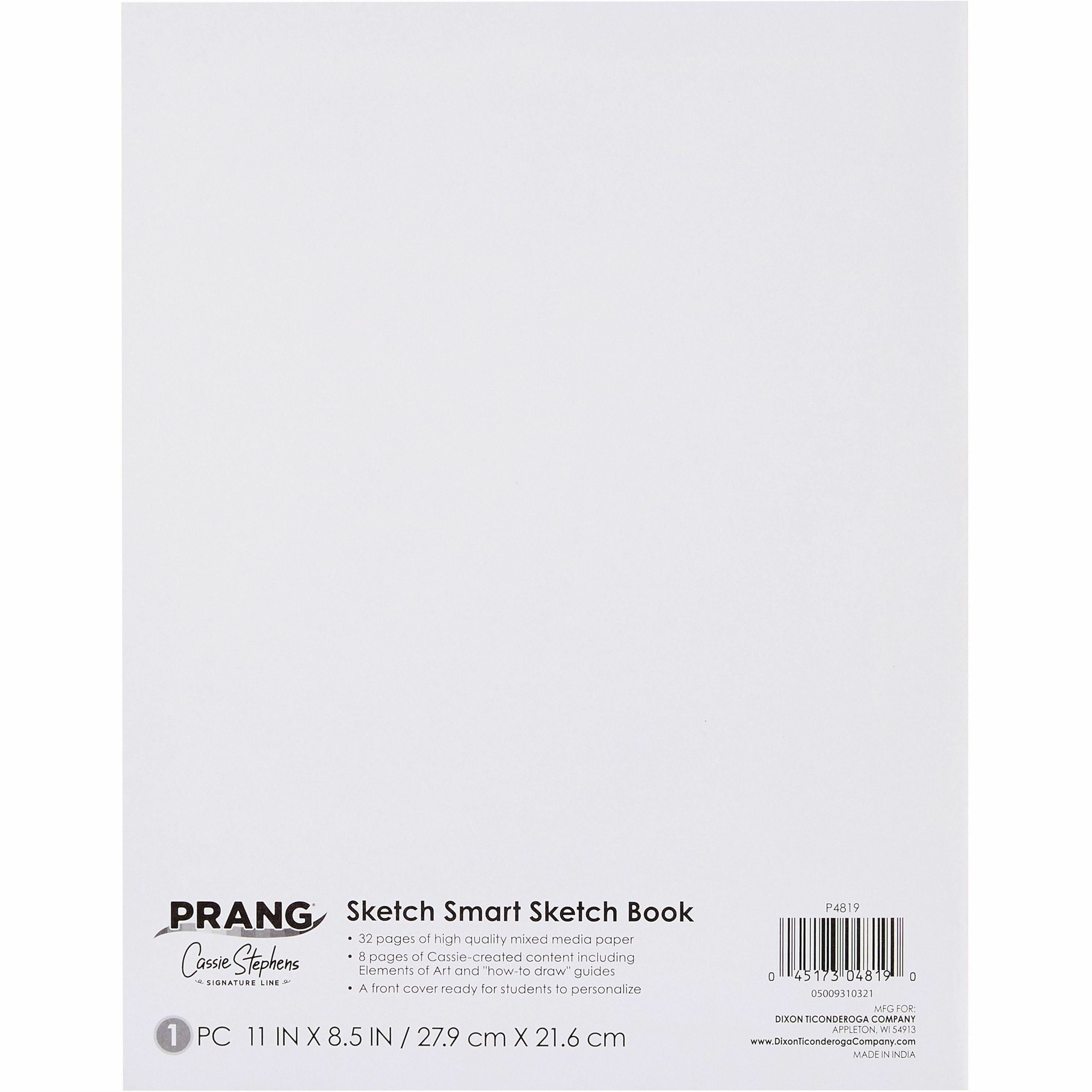 Prang Sketch Smart Sketch Book - 40 Sheets - Letter - 8 1/2" x 11" - White Paper - Acid-free Paper, Heavyweight Sheet - 1 Each - 3