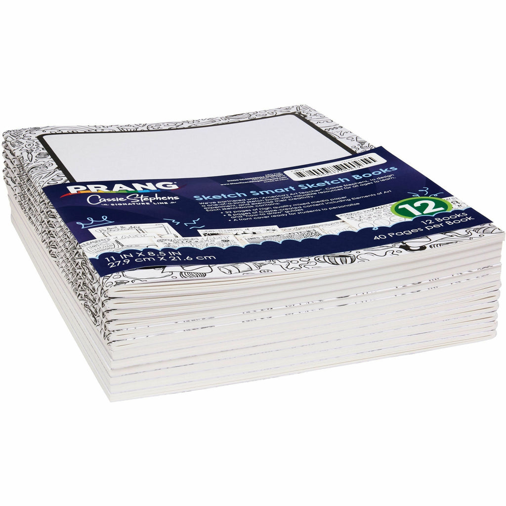 Prang Sketch Smart Sketch Book - 40 Sheets - Letter - 8 1/2" x 11" - White Paper - Acid-free Paper, Heavyweight Sheet - 1 Each - 2