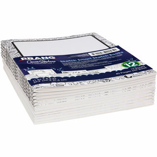 Prang Sketch Smart Sketch Book - 40 Sheets - Letter - 8 1/2" x 11" - White Paper - Acid-free Paper, Heavyweight Sheet - 1 Each - 2