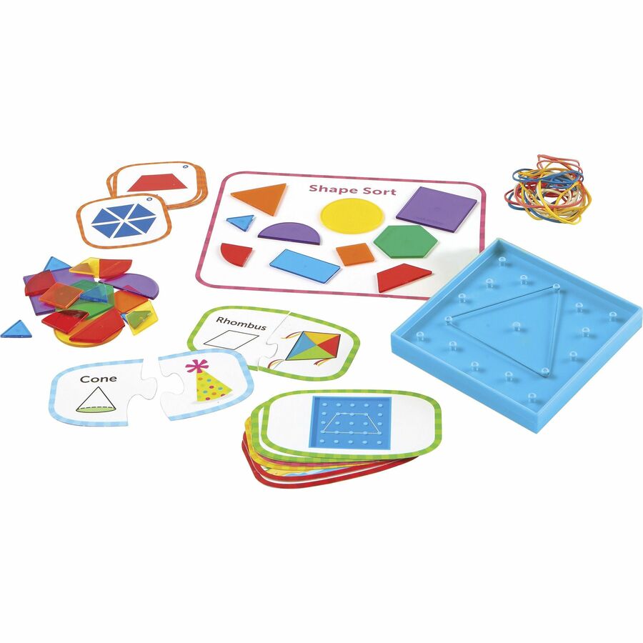 learning-resources-skill-builders!-first-grade-geometry-activity-set-theme-subject-fun-skill-learning-geometry-shape-fraction-128-pieces-6-10-year-1-each_lrnler1239 - 2
