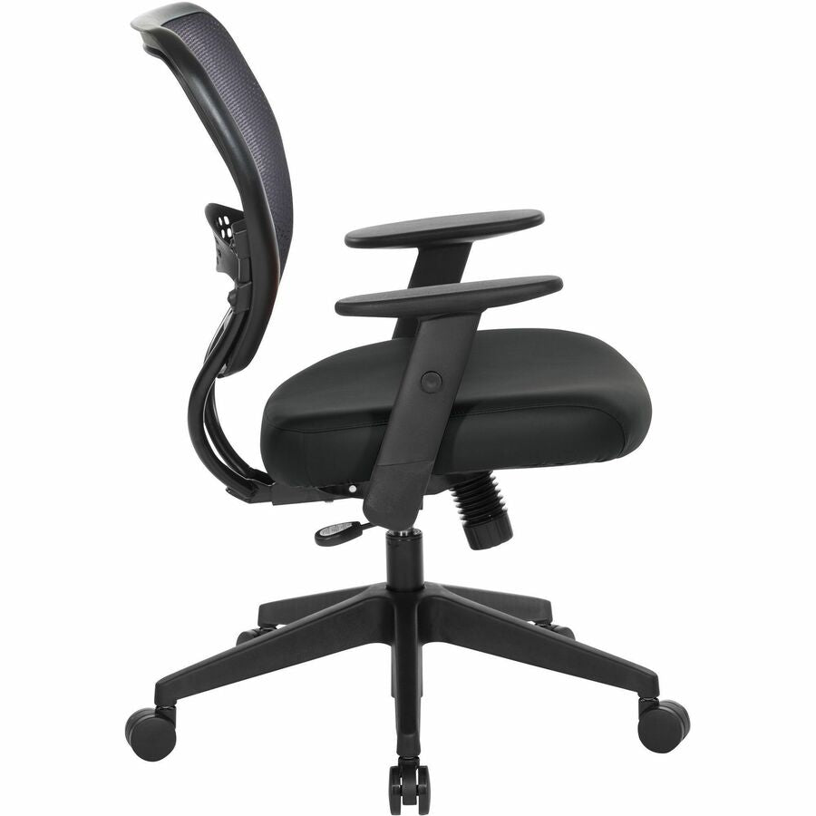 Office Star 5500 Dillon Back & Seat Managers Chair - Black Vinyl Seat - Black Vinyl Back - 5-star Base - Armrest - 1 Each