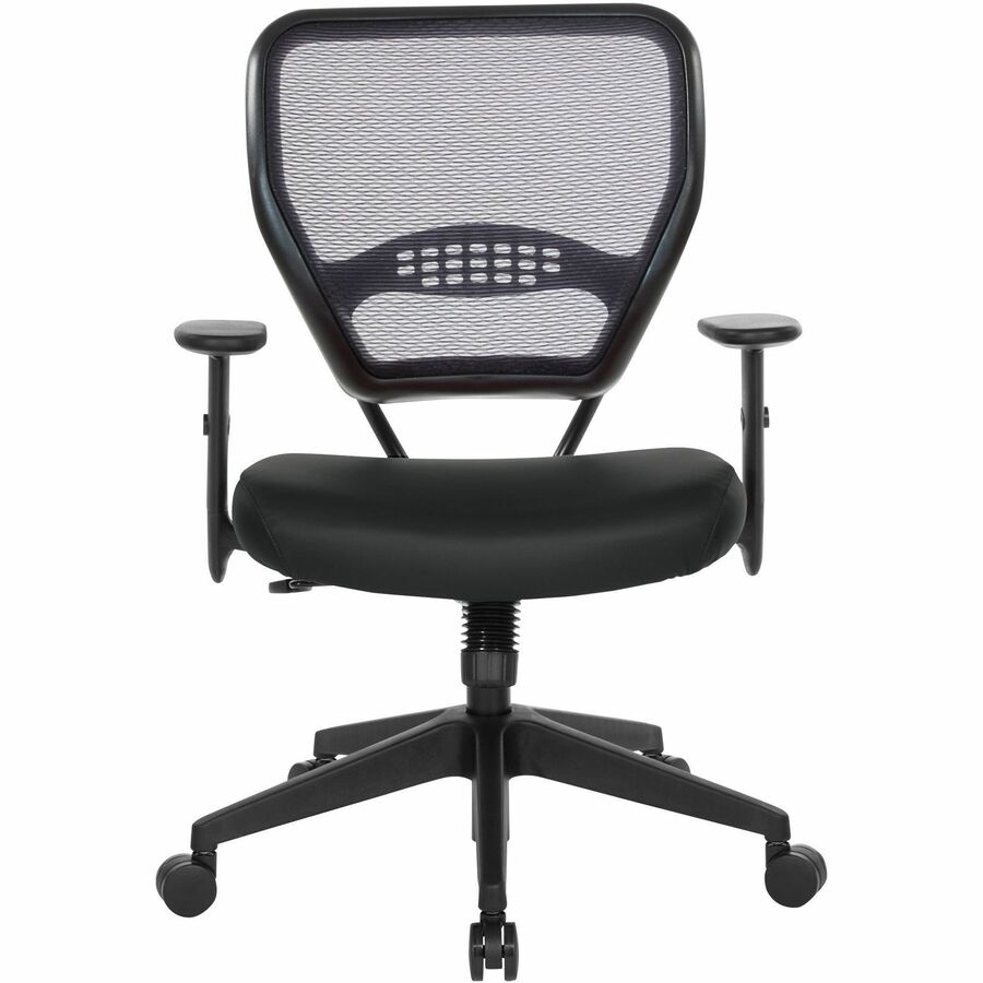 Office Star 5500 Dillon Back & Seat Managers Chair - Black Vinyl Seat - Black Vinyl Back - 5-star Base - Armrest - 1 Each