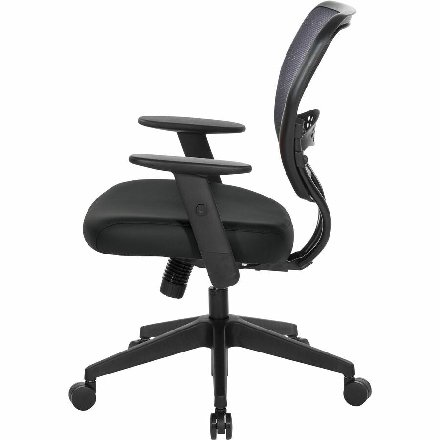Office Star 5500 Dillon Back & Seat Managers Chair - Black Vinyl Seat - Black Vinyl Back - 5-star Base - Armrest - 1 Each