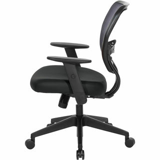 Office Star 5500 Dillon Back & Seat Managers Chair - Black Vinyl Seat - Black Vinyl Back - 5-star Base - Armrest - 1 Each